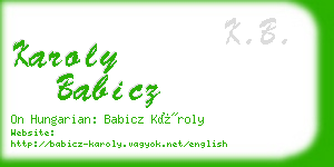 karoly babicz business card